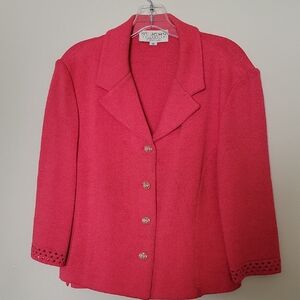 St. John Pink Tweed Jacket And Tank Top Set Size 14